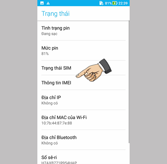 ​Kiểm tra thông tin máy